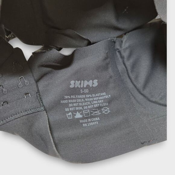 SKIMS Womens Scoop Longline Bralette Sm Black Wirefree Stretch Support - Picture 5 of 7